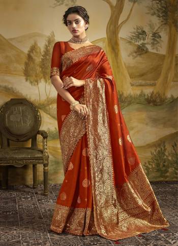 Adorn The Pretty Look Wearing This Heavy Designer Weaving Jacquard And Diamond Work Saree In Fine Color Paired With Blouse. This Saree Is Fabricated On Art Silk With  Blouse. Its Pretty Color Pallete Will Give An Attractive Look To Your Personality. 