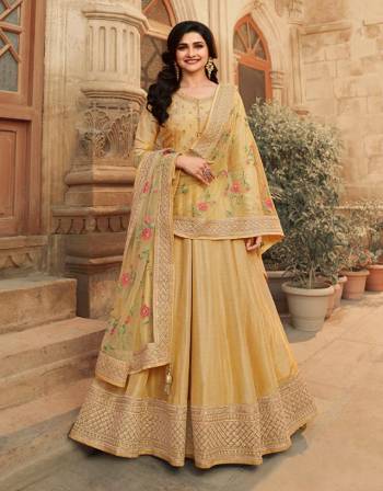 Look Pretty This Designer Anarkali Suit In Lovely Fine Light Color.?Its Pretty Heavy Designer Embroidred Work Top Is Doll Silk Based Paired With Santoon Bottom And Soft Net Fabricated Work Dupatta Which Gives An Attractive To The Suit.