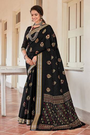 Look This Saree Are Fine Saree Paired With Blouse.  This Designer Foil Printed Saree Is Chanderi Based And Blouse Are Chanderi Fabric. Which Gives A Rich Look To Your Personality. Buy This Pretty Saree Now.