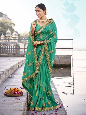 Look Attractive Wearing This Fine Colored Saree Paired With Blouse.  This Heavy Designer Saree Is Vichitra Silk Based Which Gives A Rich Look To Your Personality. Buy This Pretty Saree Now.