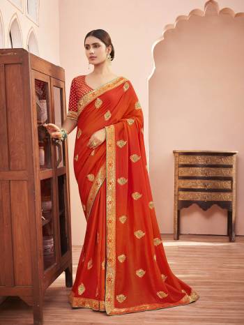 This Party Wear Saree Are Fine Saree Paired With Matching Blouse.This Heavy Embroidery Saree Is Vichitra Silk Based And Blouse Are Art Silk Fabric. Which Gives A Rich Look To Your Personality. Buy This Pretty Saree Now.