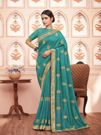 This Party Wear Saree Are Fine Saree Paired With Matching Blouse.This Heavy Embroidery Saree Is Vichitra Silk Based And Blouse Are Art Silk Fabric. Which Gives A Rich Look To Your Personality. Buy This Pretty Saree Now.