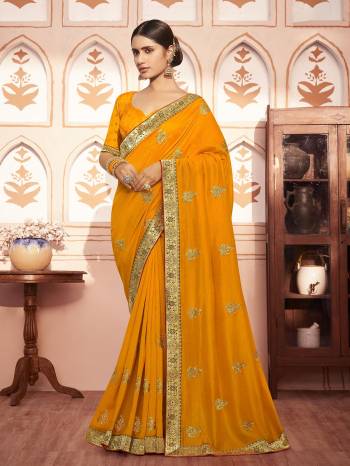 This Party Wear Saree Are Fine Saree Paired With Matching Blouse.This Heavy Embroidery Saree Is Vichitra Silk Based And Blouse Are Art Silk Fabric. Which Gives A Rich Look To Your Personality. Buy This Pretty Saree Now.