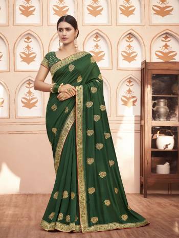 This Party Wear Saree Are Fine Saree Paired With Matching Blouse.This Heavy Embroidery Saree Is Vichitra Silk Based And Blouse Are Art Silk Fabric. Which Gives A Rich Look To Your Personality. Buy This Pretty Saree Now.