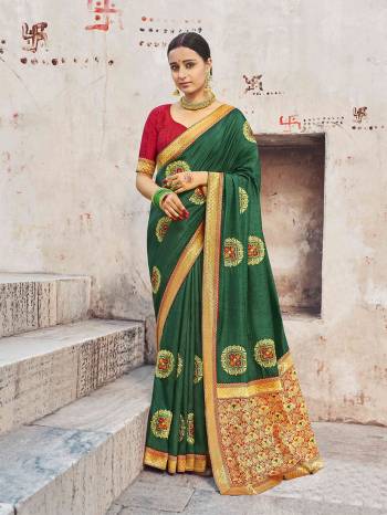 Adorn The Pretty Angelic Look Wearing This Heavy Designer Saree In Fine Color Paired With Contrasting Blouse. This Saree Is Fabricated On Dola Silk Paired With Jacquard Silk Fabricated Blouse. Its Pretty Color Pallete Will Give An Attractive Look To Your Personality. 