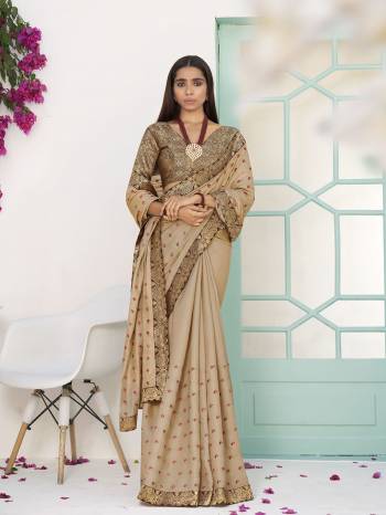 Garb This Party Wear Saree Are Fine Saree Paired With Matching Blouse.This Heavy Thread Embroidery Saree Is Dola Silk Based And Blouse Are Art Silk Fabric. Which Gives A Rich Look To Your Personality. Buy This Pretty Saree Now.