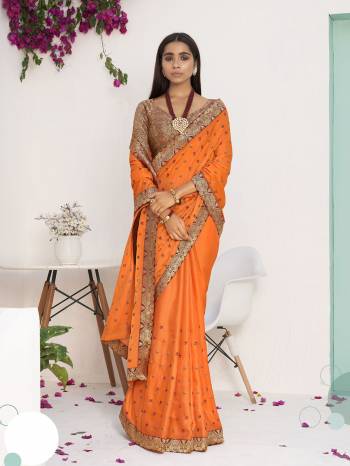 Garb This Party Wear Saree Are Fine Saree Paired With Matching Blouse.This Heavy Thread Embroidery Saree Is Dola Silk Based And Blouse Are Art Silk Fabric. Which Gives A Rich Look To Your Personality. Buy This Pretty Saree Now.