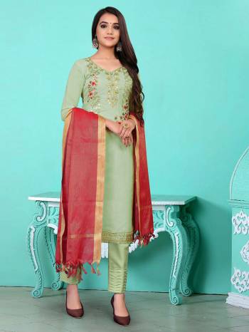 Look Pretty This Designer Long Length Suit In Lovely Fine Color.?Its Heavy Designer Hand Embroidred Work Top Is Modal Chanderi Based Paired With Santoon Bottom And Banarasi Silk Fabricated Dupatta Which Gives An Attractive To The Suit.