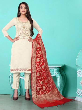 Look Pretty This Designer Long Length Suit In Lovely Fine Color.?Its Heavy Designer Hand Embroidred Work Top Is Modal Chanderi Based Paired With Santoon Bottom And Banarasi Silk Fabricated Dupatta Which Gives An Attractive To The Suit.