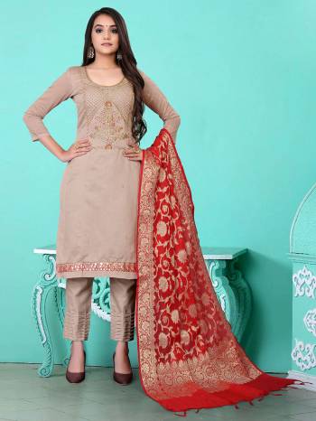 Look Pretty This Designer Long Length Suit In Lovely Fine Color.?Its Heavy Designer Hand Embroidred Work Top Is Modal Chanderi Based Paired With Santoon Bottom And Banarasi Silk Fabricated Dupatta Which Gives An Attractive To The Suit.