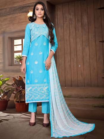 This Designer Long Length Suit In Lovely Fine Color.?Its Heavy Designer Gota Pati Embroidred Work Top Is Glass Cotton Based Paired With Cotton Bottom And Naznin Fabricated Dupatta Which Gives An Attractive To The Suit.