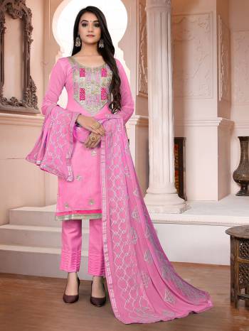 Garb This Designer Long Length Suit In Lovely Fine Color.?Its Heavy Designer Embroidery,Diamond Work Top Is Modal Chanderi Based Paired With Santoon Bottom And Naznin Fabricated Dupatta Which Gives An Attractive To The Suit.