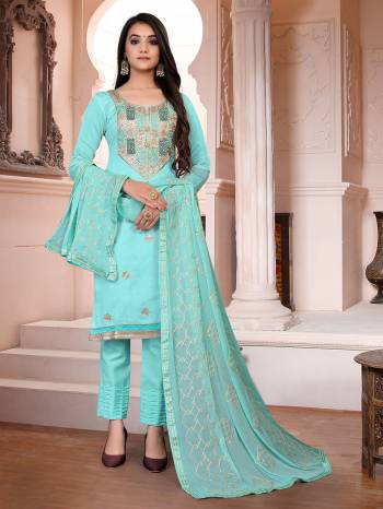 Garb This Designer Long Length Suit In Lovely Fine Color.?Its Heavy Designer Embroidery,Diamond Work Top Is Modal Chanderi Based Paired With Santoon Bottom And Naznin Fabricated Dupatta Which Gives An Attractive To The Suit.