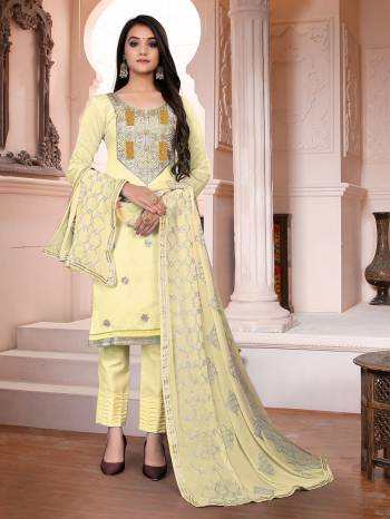 Garb This Designer Long Length Suit In Lovely Fine Color.?Its Heavy Designer Embroidery,Diamond Work Top Is Modal Chanderi Based Paired With Santoon Bottom And Naznin Fabricated Dupatta Which Gives An Attractive To The Suit.