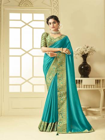  This Pretty Look Wearing This Designer Weaving Jacquard And Diamond Work Lase Saree In Fine Color Paired With Blouse. This Saree Is Fabricated On Vichitra Silk With  Blouse Are Art Silk Jacquard Fabric.