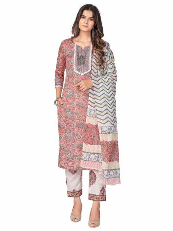 Attrective Summer Collection This Designer Redymade Suit In Fine Color Paired. Its Designer Printed Top,Bottom And Dupatta Are Cotton Fabric With Work . Buy this Suit Now.