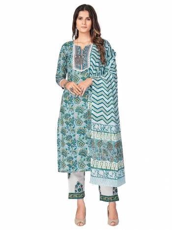 Attrective Summer Collection This Designer Redymade Suit In Fine Color Paired. Its Designer Printed Top,Bottom And Dupatta Are Cotton Fabric With Work . Buy this Suit Now.