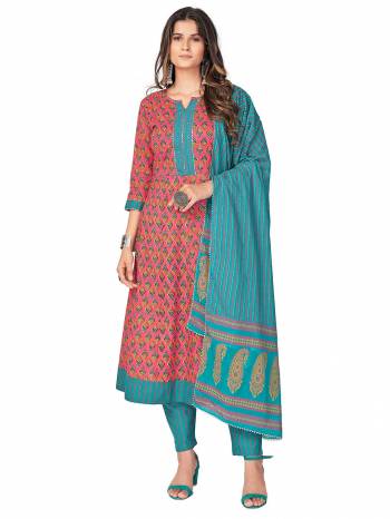 Attrective Summer Collection This Designer Redymade Suit In Fine Color Paired. Its Designer Printed Top,Bottom And Dupatta Are Cotton Fabric With Work . Buy this Suit Now.