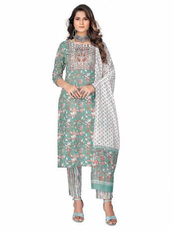 Attrective Summer Collection This Designer Redymade Suit In Fine Color Paired. Its Designer Printed Top,Bottom And Dupatta Are Cotton Fabric With Work . Buy this Suit Now.