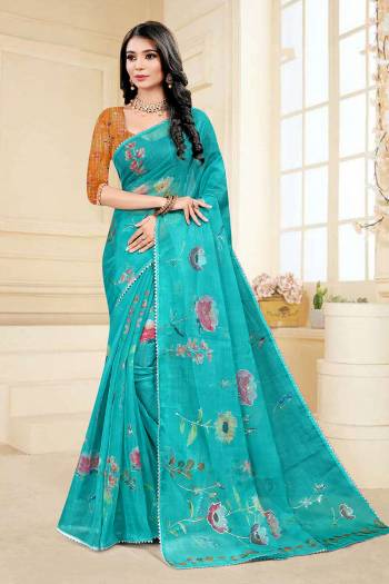 Attrective This Party Wear Saree Are Fine Saree Paired With Contrased Blouse.This Heavy Designer Kupy Work Printed Saree Is Organza And Blouse Are Art Silk Fabric. Which Gives A Rich Look To Your Personality. Buy This Pretty Saree Now.