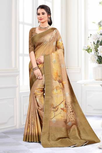 Looking This Party Wear Saree Are English Color Saree Paired With Contrased Blouse.This Wevon Film Jari Border Designer And Digital Printed Saree Is Poly Viscose And Blouse Are Art Silk Fabric. Which Gives A Rich Look To Your Personality. Buy This Pretty Saree Now.