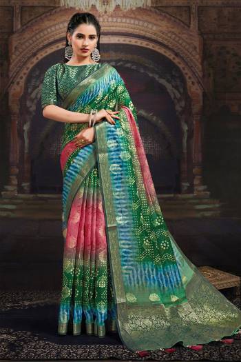 Garb This Party Wear Saree Are Fine Saree Paired With Contrased Blouse.This Heavy Wevon Designer With Digital Printed Saree Is Chanderi And Blouse Are Chanderi Fabric. Which Gives A Rich Look To Your Personality. Buy This Pretty Saree Now.