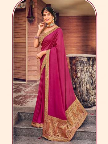 Grab This Pretty Elegant Looking Designer Saree In Fine Color Paired With Blouse. This Saree Are Vichitra Silk And Blouse Are Art Silk Based Beautified With Jacquard Pallu Border And Blouse. Buy Now.