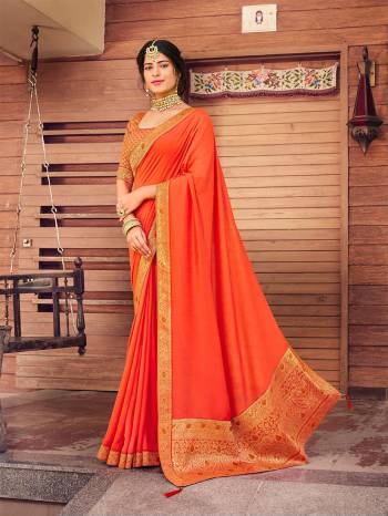 Grab This Pretty Elegant Looking Designer Saree In Fine Color Paired With Blouse. This Saree Are Vichitra Silk And Blouse Are Art Silk Based Beautified With Jacquard Pallu Border And Blouse. Buy Now.