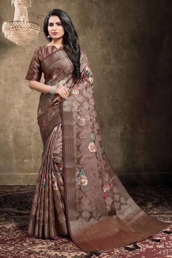 Attrective This Party Wear Saree Are Fine Saree Paired With Blouse.This Heavy Wevon Designer With Digital Printed Saree And Blouse Are Rainbow Silk Fabric. Which Gives A Rich Look To Your Personality. 