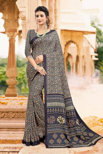 Garb This Party Wear Saree Are Fine Saree Paired With Contrased Blouse.This Heavy Designer Printed Saree And Blouse Are Tusser Slub Silk Fabric. Which Gives A Rich Look To Your Personality. Buy This Pretty Saree Now.