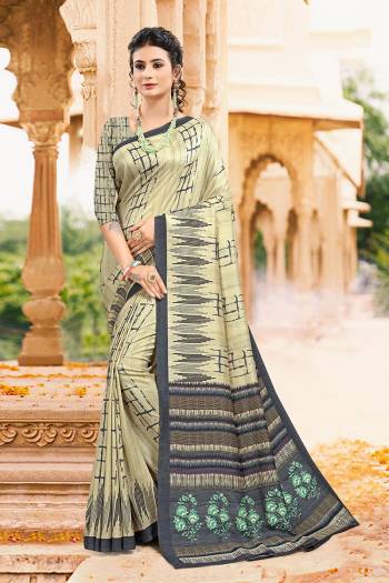 Garb This Party Wear Saree Are Fine Saree Paired With Contrased Blouse.This Heavy Designer Printed Saree And Blouse Are Tusser Slub Silk Fabric. Which Gives A Rich Look To Your Personality. Buy This Pretty Saree Now.