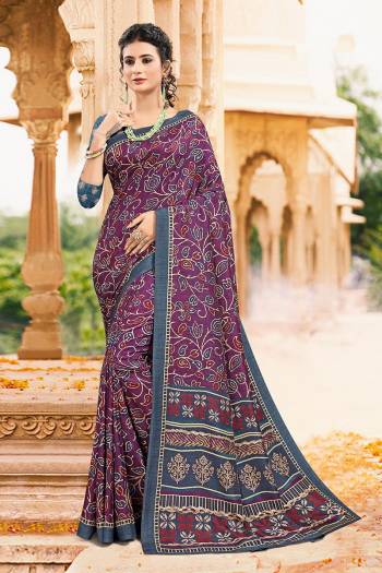 Garb This Party Wear Saree Are Fine Saree Paired With Contrased Blouse.This Heavy Designer Printed Saree And Blouse Are Tusser Slub Silk Fabric. Which Gives A Rich Look To Your Personality. Buy This Pretty Saree Now.