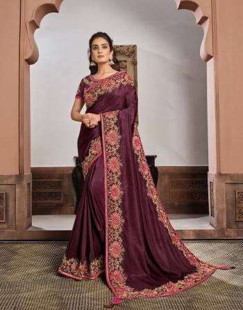 Look Attractive Wearing This Fine Colored Saree Paired With Blouse.  This Heavy Designer Saree Is Silk Georgette Based Which Gives A Rich Look To Your Personality. Buy This Pretty Saree Now.