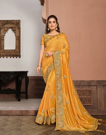 Look Attractive Wearing This Fine Colored Saree Paired With Blouse.  This Heavy Designer Saree Is Silk Georgette Based Which Gives A Rich Look To Your Personality. Buy This Pretty Saree Now.