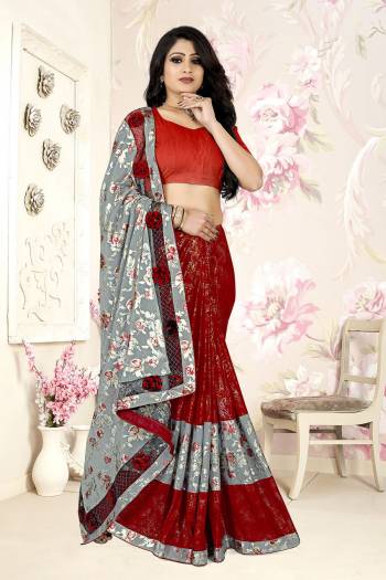 Looking This Party Wear Saree Are Fine Saree Paired With Blouse.This Heavy Designer Smok And Digital Printed With Cut Peach Work Saree And Blouse Are Spandex Poly Blend Fabric. Which Gives A Rich Look To Your Personality. 