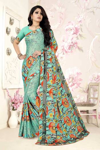 Looking This Party Wear Saree Are Fine Saree Paired With Blouse.This Heavy Designer Smok And Digital Printed With Cut Peach Work Saree And Blouse Are Spandex Poly Blend Fabric. Which Gives A Rich Look To Your Personality. 