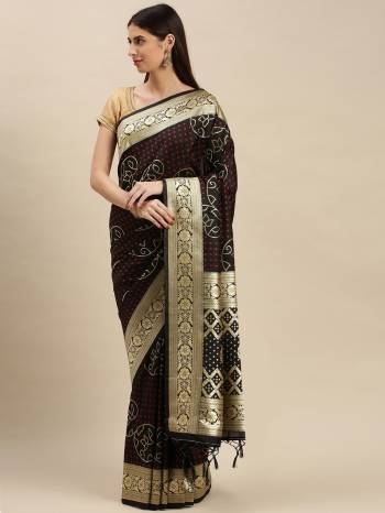 Look Attractive Wearing This Partywear Saree Are Fine Saree Paired With Blouse.  This Heavy Designer Weaving Work Saree And Blouse Are Banarasi Silk Based Fabric. Buy This Pretty Saree Now.