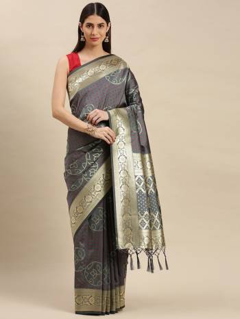 Look Attractive Wearing This Partywear Saree Are Fine Saree Paired With Blouse.  This Heavy Designer Weaving Work Saree And Blouse Are Banarasi Silk Based Fabric. Buy This Pretty Saree Now.