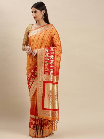 Attractive Wearing Look This Partywear Saree Are Fine Saree Paired With Blouse.  This Heavy Designer Weaving Work Saree And Blouse Are Banarasi Silk Based Fabric. Buy This Pretty Saree Now.