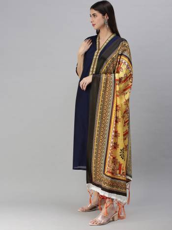 Enhance The Look Of Your Gown, Lehenga Or Even Kurti With This Pretty Designer Printed Chinon Fabricated Dupatta. You Can Pair This Up Same Or Contrasting Colored Attire. Buy Now.