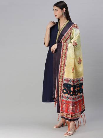 Enhance The Look Of Your Gown, Lehenga Or Even Kurti With This Pretty Designer Printed Chinon Fabricated Dupatta. You Can Pair This Up Same Or Contrasting Colored Attire. Buy Now.