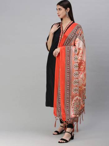 Enhance The Look Of Your Gown, Lehenga Or Even Kurti With This Pretty Designer Printed Chinon Fabricated Dupatta. You Can Pair This Up Same Or Contrasting Colored Attire. Buy Now.