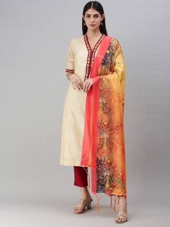 Enhance The Look Of Your Gown, Lehenga Or Even Kurti With This Pretty Designer Printed Chinon Fabricated Dupatta. You Can Pair This Up Same Or Contrasting Colored Attire. Buy Now.