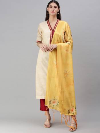 Enhance The Look Of Your Gown, Lehenga Or Even Kurti With This Pretty Designer Printed Chinon Fabricated Dupatta. You Can Pair This Up Same Or Contrasting Colored Attire. Buy Now.