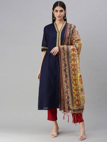 Enhance The Look Of Your Gown, Lehenga Or Even Kurti With This Pretty Designer Printed Chanderi Silk Fabricated Dupatta. You Can Pair This Up Same Or Contrasting Colored Attire. Buy Now.