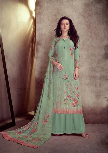 Look Pretty This Designer Long Length Suit In Lovely Light Color.?Its Pretty Designer Digital Printed And Embroidery Work Top Is Maslin Paired With Santoon Bottom And Silk Fabricated Dupatta Which Gives An Attractive To The Suit.