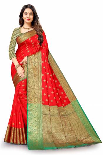 Look Attractive Wearing This Partywear Saree Are Fine Saree Paired With Blouse.This Heavy Designer Wevon Work Saree And Blouse Are Lichi Silk Based Fabric. Buy This Pretty Saree Now.