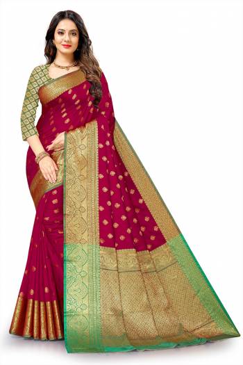 Look Attractive Wearing This Partywear Saree Are Fine Saree Paired With Blouse.This Heavy Designer Wevon Work Saree And Blouse Are Lichi Silk Based Fabric. Buy This Pretty Saree Now.