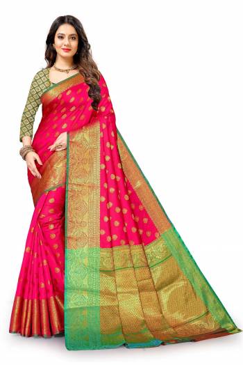 Look Attractive Wearing This Partywear Saree Are Fine Saree Paired With Blouse.This Heavy Designer Wevon Work Saree And Blouse Are Lichi Silk Based Fabric. Buy This Pretty Saree Now.