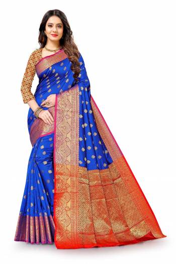 Look Attractive Wearing This Partywear Saree Are Fine Saree Paired With Blouse.This Heavy Designer Wevon Work Saree And Blouse Are Lichi Silk Based Fabric. Buy This Pretty Saree Now.